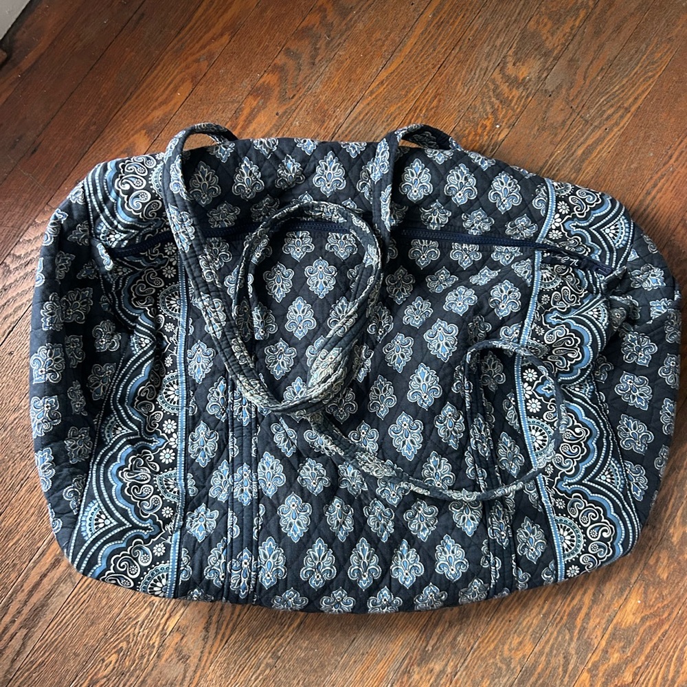 Vera Bradley Navy and Light Blue Paisley Tote